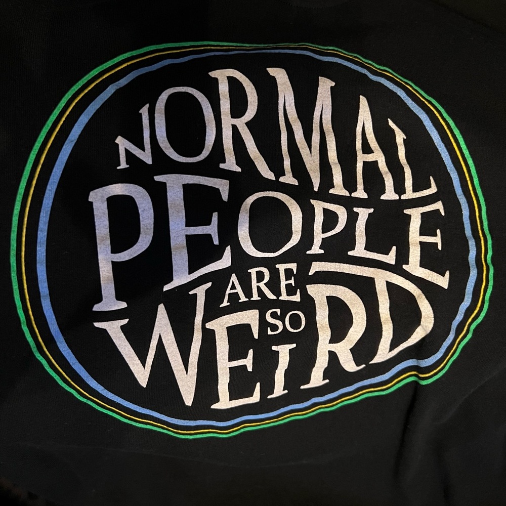 Black Graphic Tee with Quirky Text